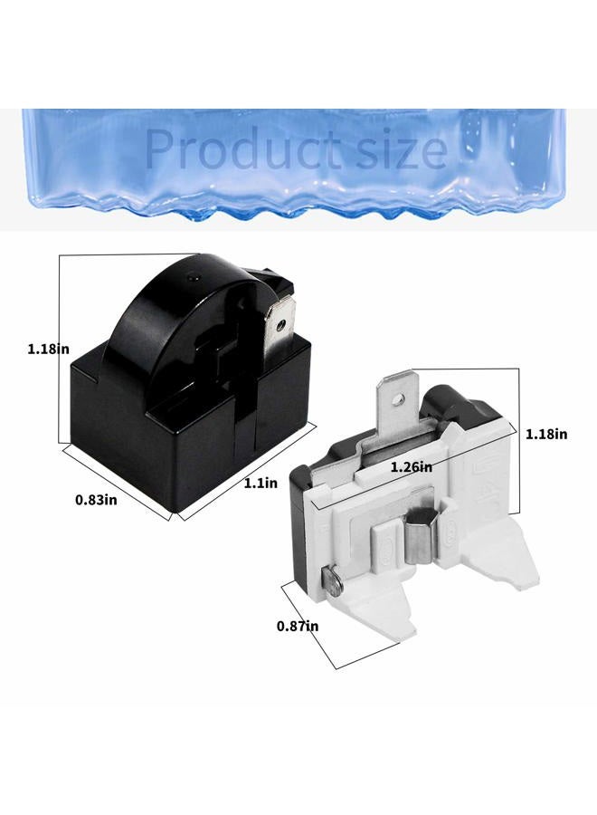 Wehhbtye 2 Kits 1 Pin Refrigerator Starter Relay & Overload Protector, Compatible with LG & Other Brands, 4.7 Ohm, 4.7 Amps, Normally Open, Plug-In, Automatic Operation, DIN Rail Mount - Image 2