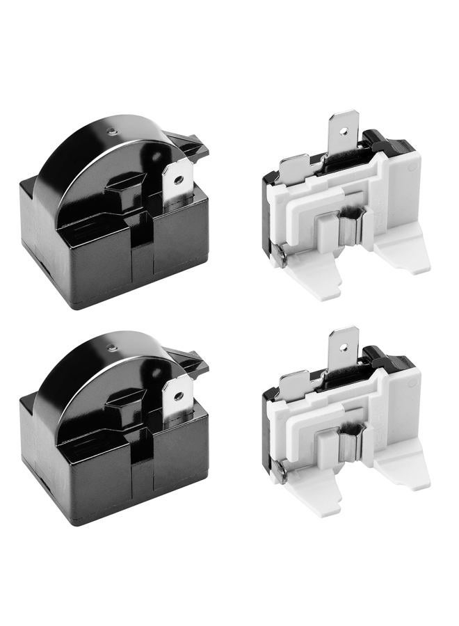 Wehhbtye 2 Kits 1 Pin Refrigerator Starter Relay & Overload Protector, Compatible with LG & Other Brands, 4.7 Ohm, 4.7 Amps, Normally Open, Plug-In, Automatic Operation, DIN Rail Mount - Image 1