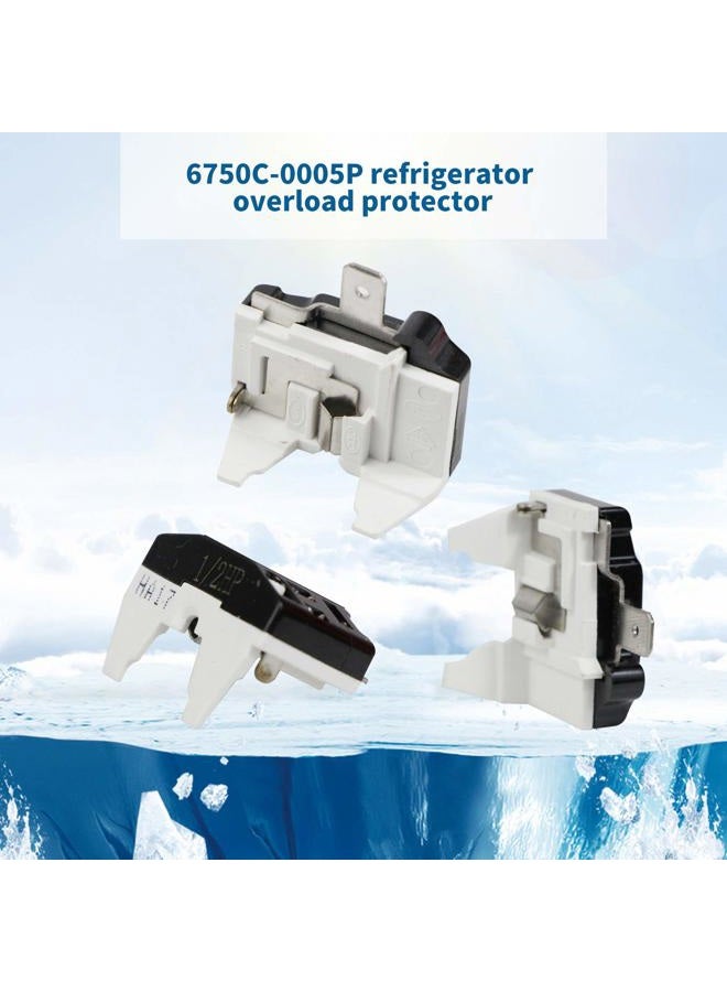 Wehhbtye 2 Kits 1 Pin Refrigerator Starter Relay & Overload Protector, Compatible with LG & Other Brands, 4.7 Ohm, 4.7 Amps, Normally Open, Plug-In, Automatic Operation, DIN Rail Mount - Image 4