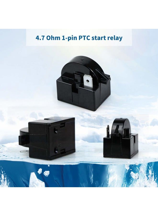 Wehhbtye 2 Kits 1 Pin Refrigerator Starter Relay & Overload Protector, Compatible with LG & Other Brands, 4.7 Ohm, 4.7 Amps, Normally Open, Plug-In, Automatic Operation, DIN Rail Mount - Image 3