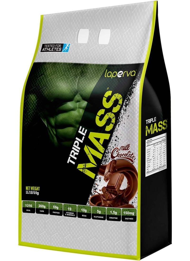 Laperva Laperva Triple Mass Gainer, Milk Chocolate, 16 Servings - 5.98 Kg  - Image 1