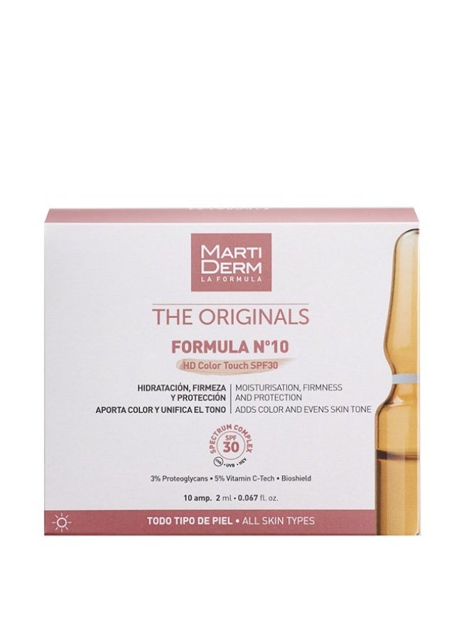 Martiderm Formula nº10 HD Color Touch SPF30 Ampoules 10units - Image 1