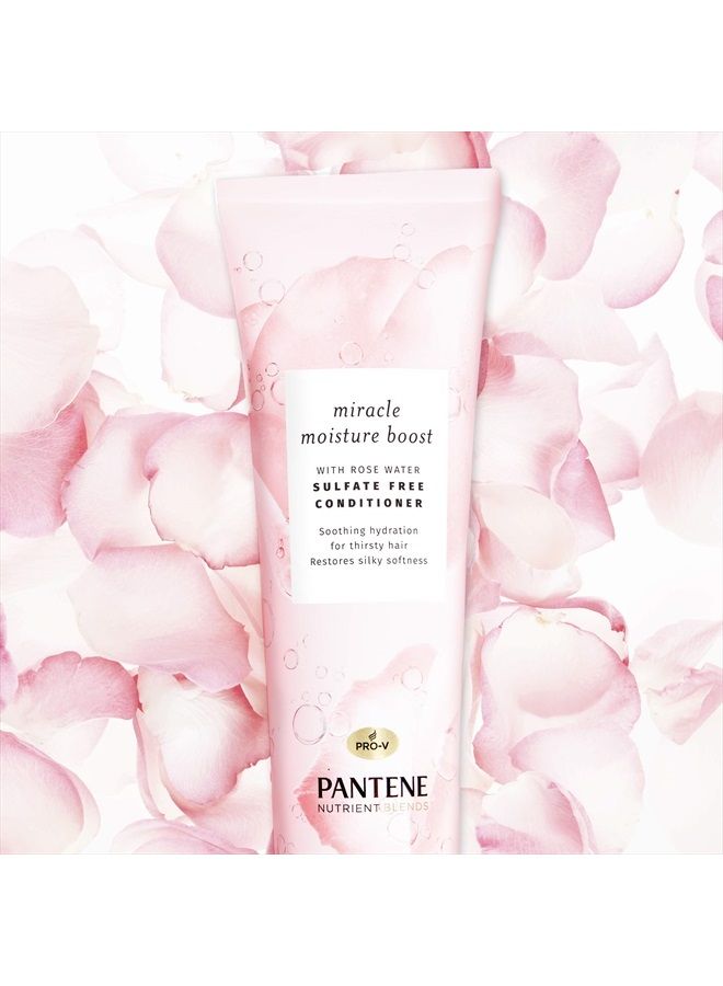 Pantene Nutrient Blends Miracle Moisture Boost Rose Water Conditioner for Dry Hair, Sulfate Free, 8 Fl Oz - Image 3