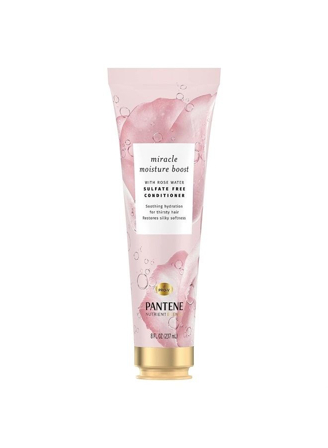 Pantene Nutrient Blends Miracle Moisture Boost Rose Water Conditioner for Dry Hair, Sulfate Free, 8 Fl Oz - Image 1