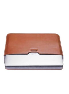 Leather Pouch 13.3 inch Laptop Slim Pouch Compatible For MacBook Pro 13 inch PU Leather Envelope Case Pouch Brown Color