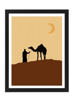 Dubai Dessert Travel Camel Boho Style Poster with Frame 30x40cm