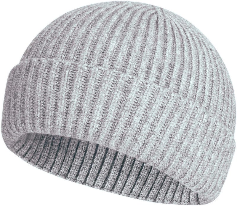 Roybens Swag Wool Knit Cuff Short Fisherman Beanie for Men Women, Winter Warm Hats - Image 1