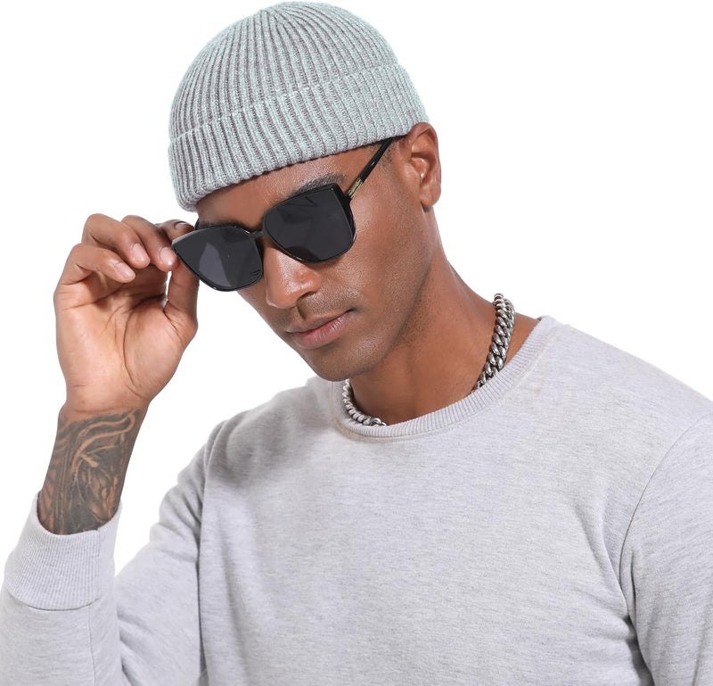 Roybens Swag Wool Knit Cuff Short Fisherman Beanie for Men Women, Winter Warm Hats - Image 3
