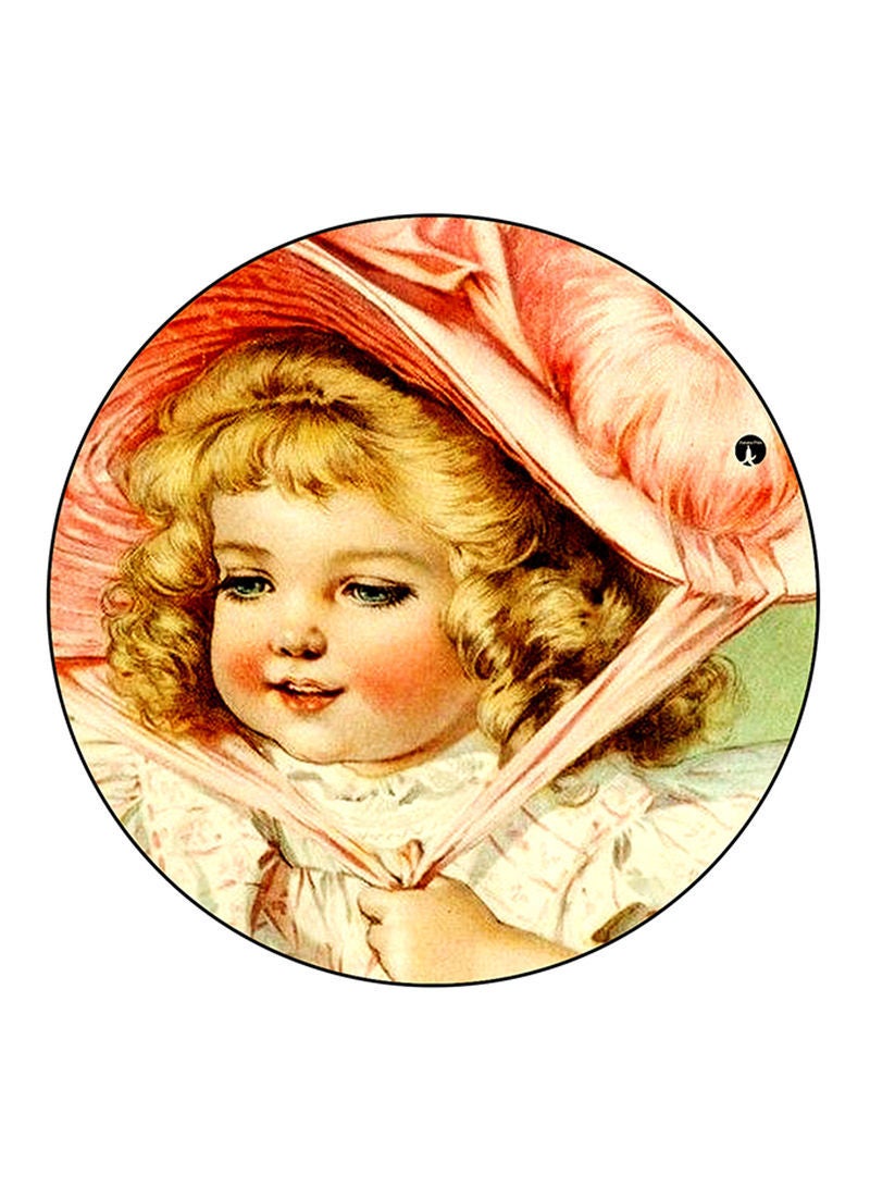 RKN Girl Printed Fridge Magnet  Round  Multicolour - Image 1