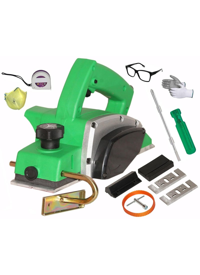 Digital Craft Digital Craft Wood Planer 1400W Machine of Carpentry HighPower MultiFunction Electric Planer Professional Woodworking Machine 82mm Electric Planer Machine6Inch 2 In 1 Screw DriverTape 3Mtr  - Image 1