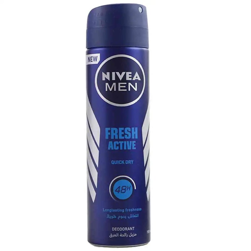 Nivea Men Fresh Active, Quick Dry & Long-Lasting Deodorant Spray- 150ml - Image 1