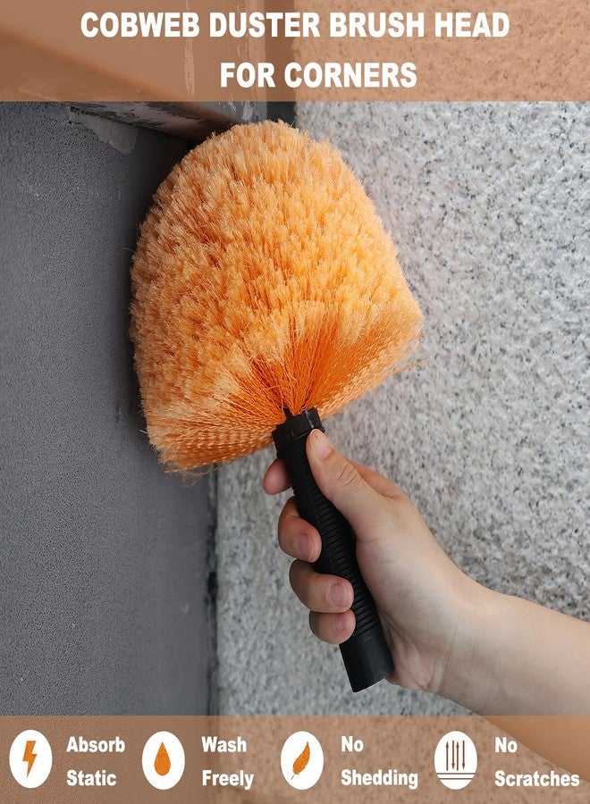 Tockrop 2 Pack Tockrop Twist-On Cobweb Duster Head Brush - High Efficiency Spider Web Brush with Universal Joint for Outdoor & Indoor Corner Web Cleaning - Fits Standard Acme Threaded Poles - Brush Head Only - Image 4