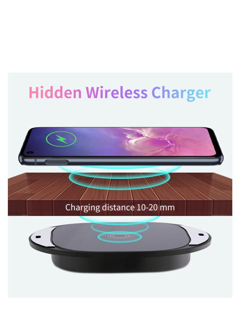 Generic - Invisible Under-Desk Wireless Charger, 10W Fast Charging Pad for iPhone & Galaxy, 20mm Long-Distance Qi Charger - Image 1