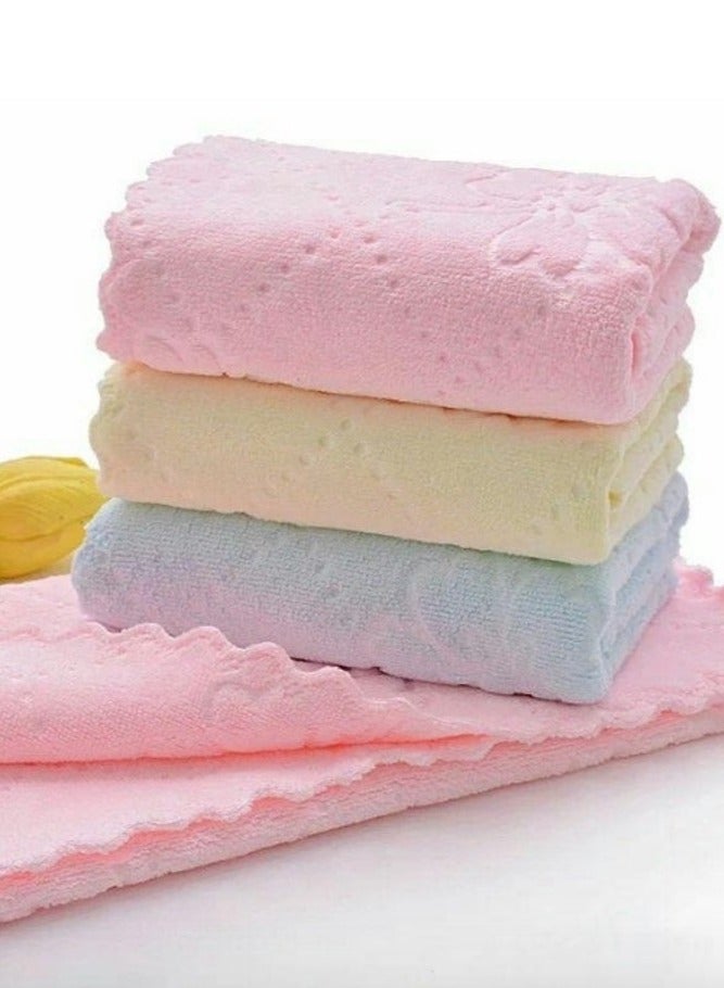 Generic "Set of 5 Ultra-Absorbent Microfiber Towels for Reuse - Microfiber Towel for Hair, Face, Kids, Kitchen, and Bathroom, Size 30x30 cm - Ideal Towel for Car Washing, Microfiber Cleaning Towels for Screens and Windows, Drying and Polishing - Five Random Color Pieces" - Image 1