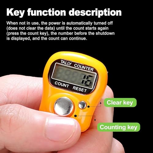 Tusmad Pack 5 Electronic Finger Counter, 5-Digit Number Count Clicker Mini LCD Digital Display Hand Tally Counter, Resettable Counters Clickers for Knitting, Crochet, Coaching, Lap, Golf - Image 5