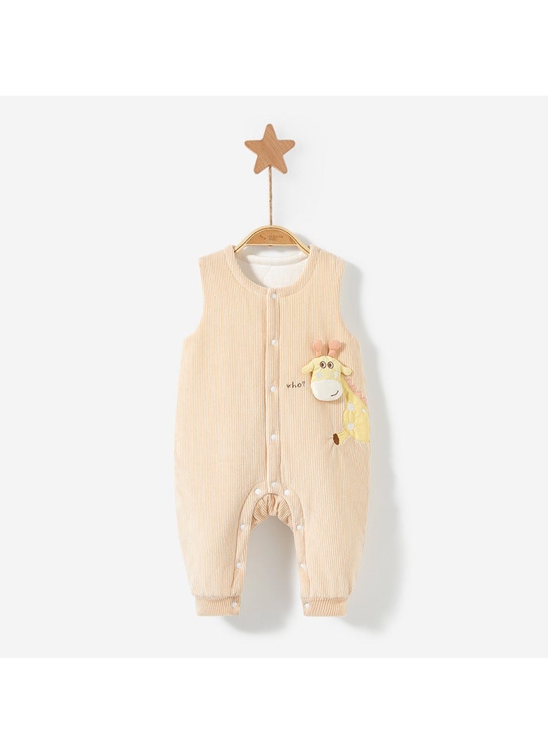 xozgdovg Baby pants New warm jacket button cotton pants overalls baby cotton clothes children's khaki 