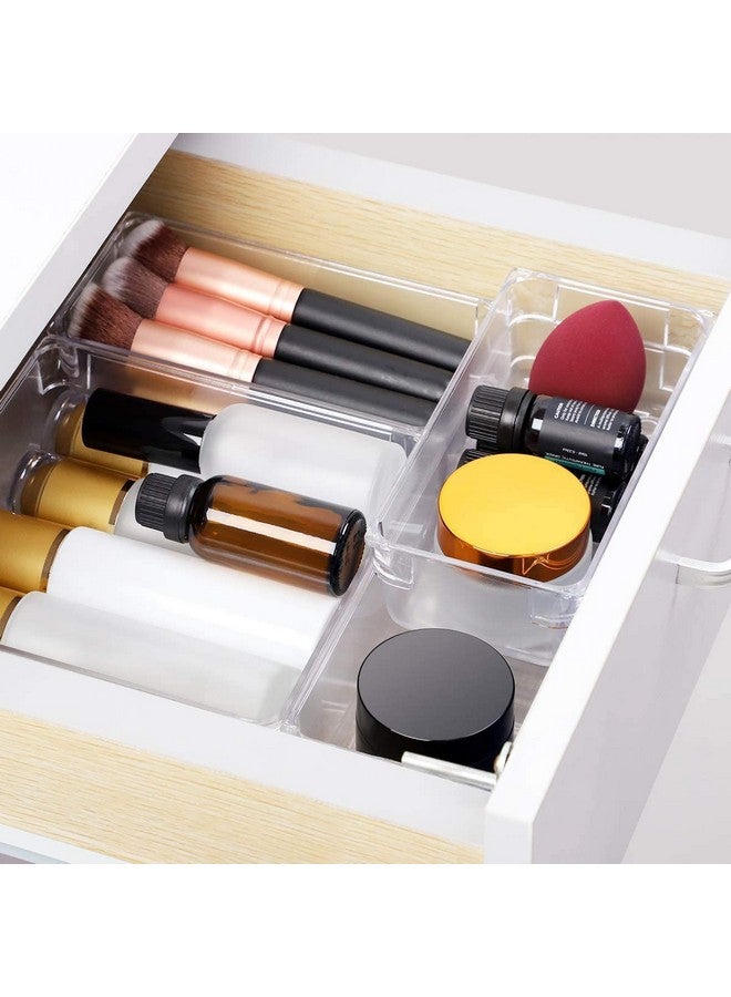 جولدن بيرد مجموعة منظم أدراج الطائر الذهبي، مقسمات أدراج المكتب، منضدة الزينة في الحمام، صواني مستحضرات التجميل، صناديق تخزين بلاستيكية متعددة الأغراض للمجوهرات وأدوات المطبخ وإكسسوارات المكتب (9 قطع) - Image 4