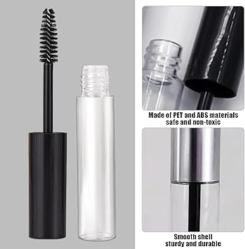 MAXQUU 4 Pcs 10ml Empty Tubes with Mascara Brushes 2 Pcs Pipette Droppers Refillable Mascara Empty Tubes Clear Sample Empty Tubes Mascara Container Bottles Convenient Wand Tubes - Image 3