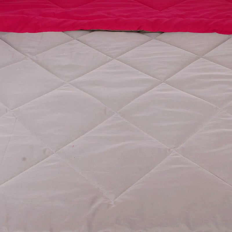 SVT Microfiber 200TC Comforter Single Bed_Grey Pink - Image 3