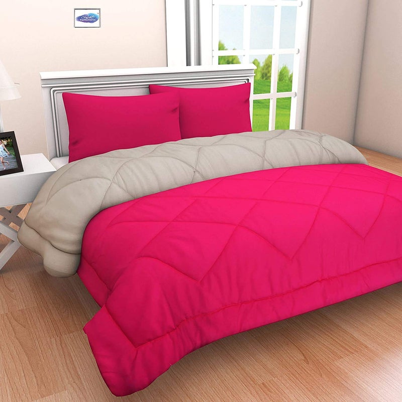 SVT Microfiber 200TC Comforter Single Bed_Grey Pink - Image 5