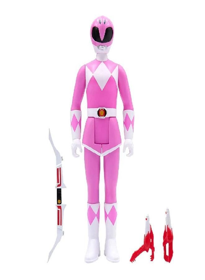 Super7 Mighty Morphin Power Rangers Pink Ranger 3.75 in Reaction Figure