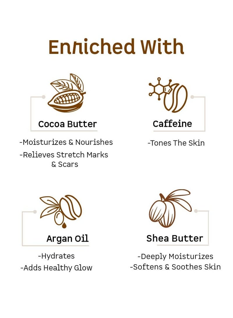 MCaffeine Body Butter For Dry Skin (250Gm) | Shea Butter Moisturizer With Cocoa Butter & Caffeine | For All Skin Types - Image 2