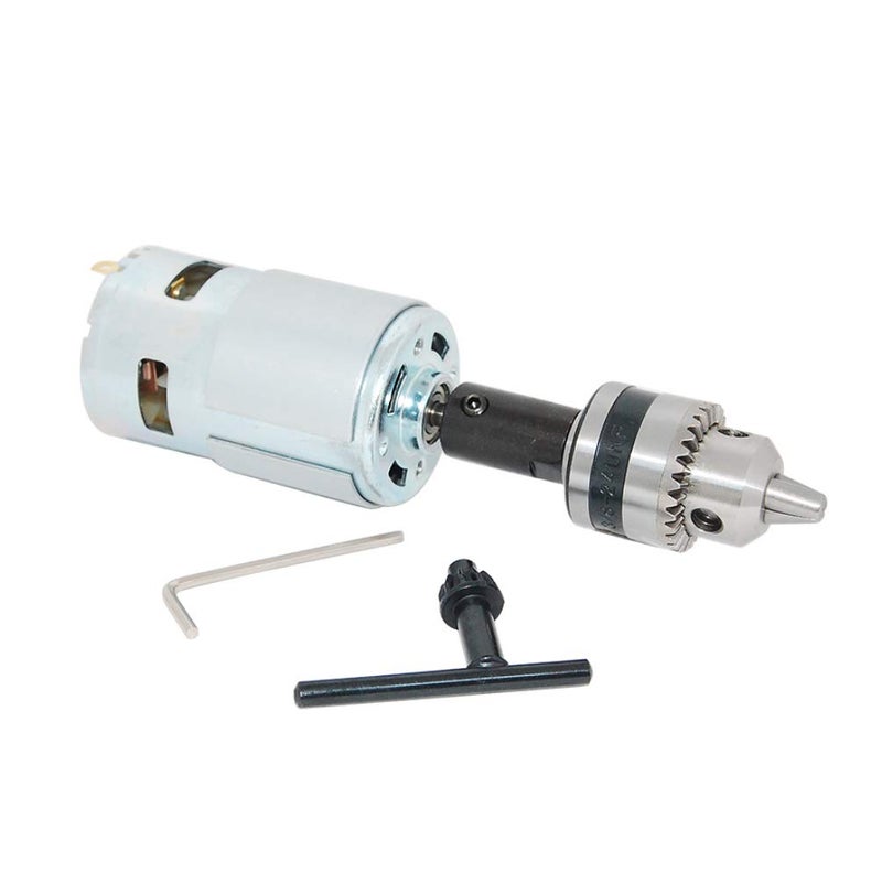 CHANCS DC Motor 775 12V/24V Gear Motor Mini Table Saw for Wood Cutting with Mini Electric Drill Chuck for DIY Parts - Image 1