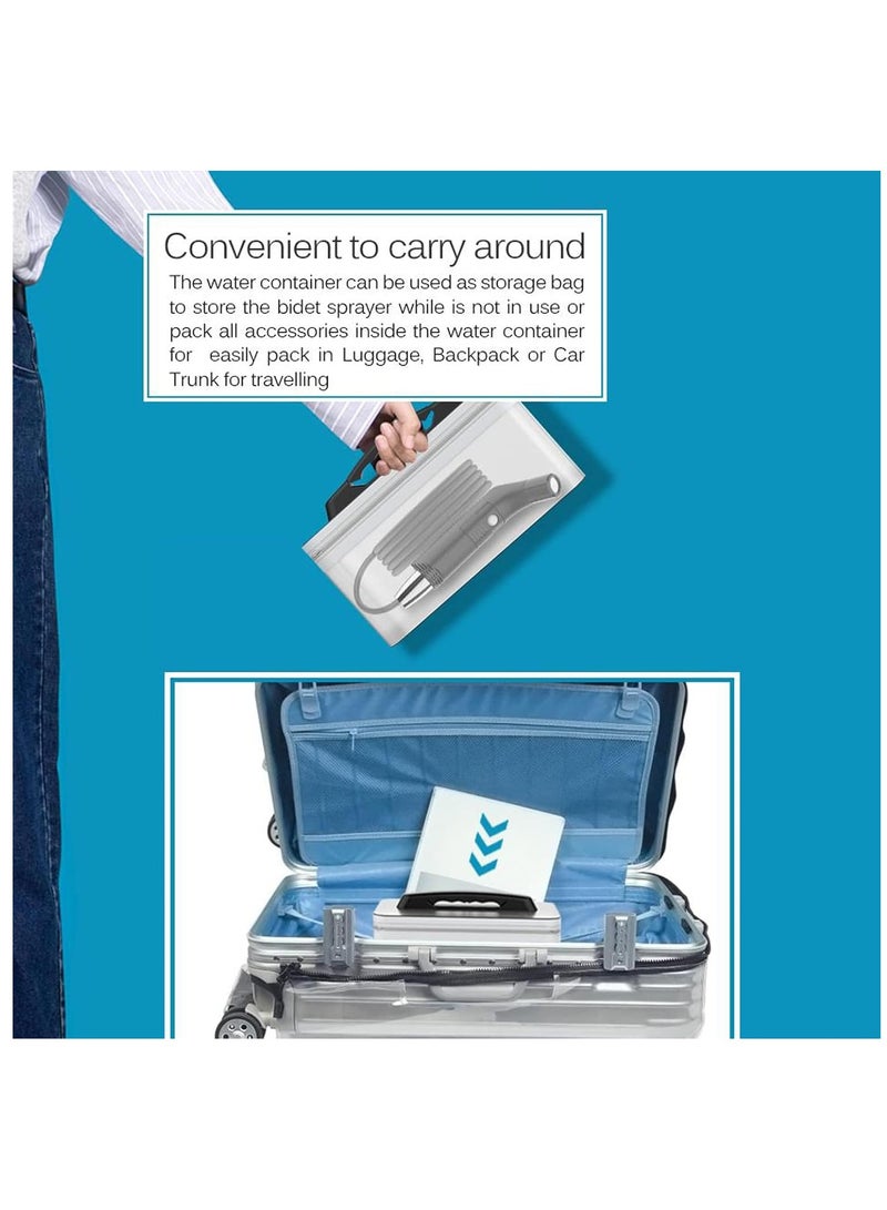 Portable Electric Bidet shattaf with 1.2m Hose and 2.3L Container - Rechargeable, Compact, and Versatile Personal Hygiene Solution for Travel, Home, Baby Care, Camping, and More - Image 4