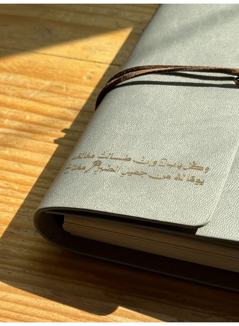 Nuqta Premium Leather Notebook – Sand Grey - Image 2