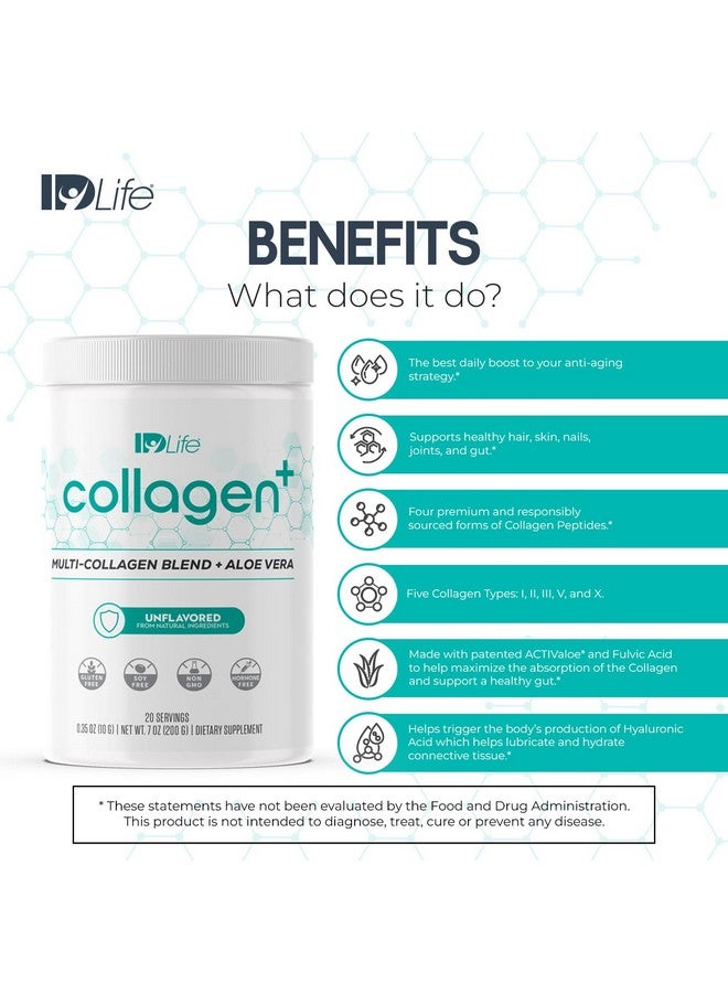 IDLife مشروب مسحوق كولاجين IDLife+ - مزيج متعدد الكولاجين مع حمض الفولفيك والألوة فيرا - لصحة الشعر والبشرة والأظافر والمفاصل والأمعاء - 20 حصة / 200 جرام - Image 4