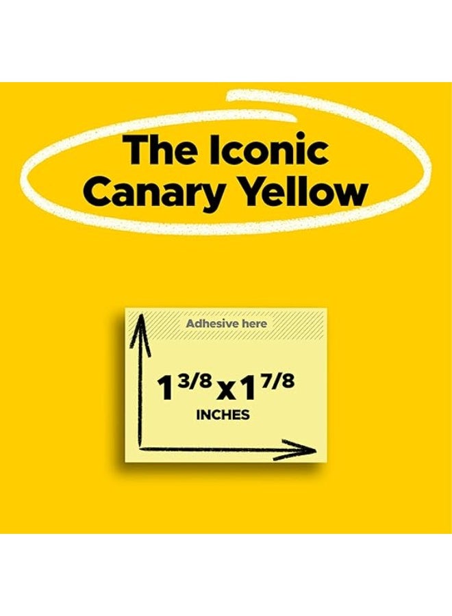 3M Post-it Mini Notes, 1.5x2 in, 12 Pads, America's #1 Favorite Sticky Notes, Canary Yellow, Clean Removal, Recyclable (653) - Image 3