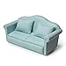 Cutemini Dollhouse Couch Miniature Sofa with Pillows Dollhouse Living Room Funiture 112 Scale Model 3 Pcs High Simulation Upholstered Wooden Fabric Armchair Mini Room Artificial House Scene Decoration Green - Image 2