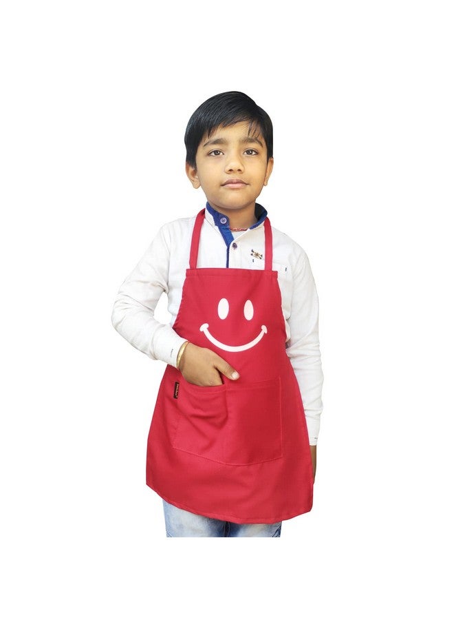 Switchon Polyester Waterproof Adjustable Kids Multi purpose Cooking Apron with a chef cap School Apron - for 3 years to 6.5 years Proudly made in india (RED) - Image 3