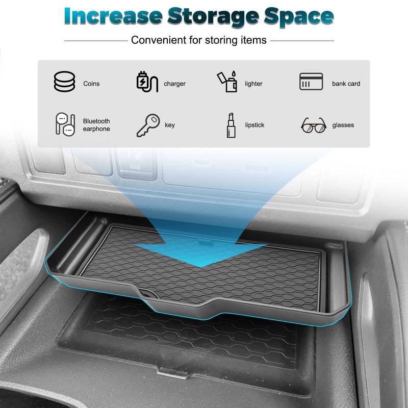 JLQP Center Console Organizer Fit for Nissan Frontier 2022-2025 2026 (S/SV/Pro-X/Pro-4X/SL) Accessories Easy Install Center Console Tray for Under Climate Controls Storage Box - Image 4