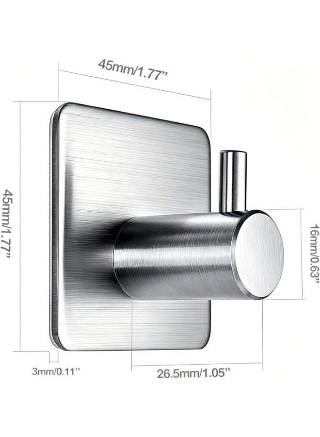 Four-Piece Set Of Heavy-Duty Wall-Mounted, Waterproof Stainless Steel Adhesive Hooks For Hanging Coats, Hats, And Bathrobes,Ideal For Bathrooms And Bedrooms. - Image 3