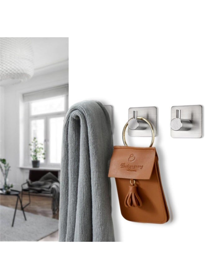 Four-Piece Set Of Heavy-Duty Wall-Mounted, Waterproof Stainless Steel Adhesive Hooks For Hanging Coats, Hats, And Bathrobes,Ideal For Bathrooms And Bedrooms. - Image 2