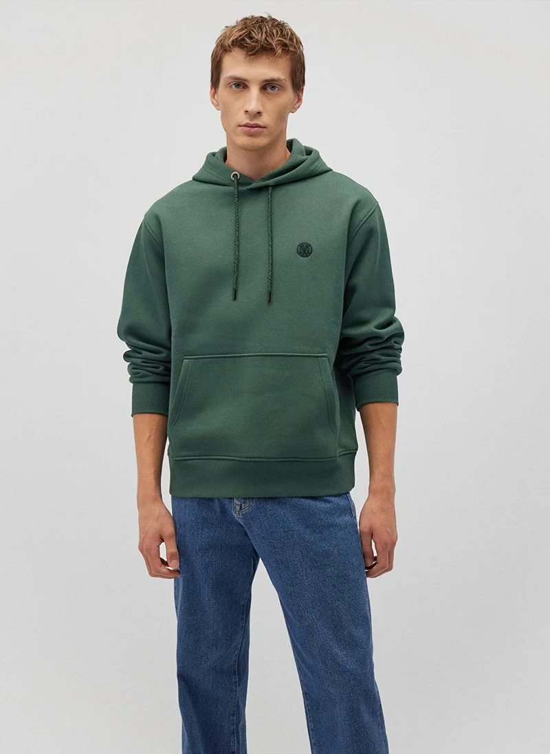 MAVI Hooded Green Basic Sweatshirt