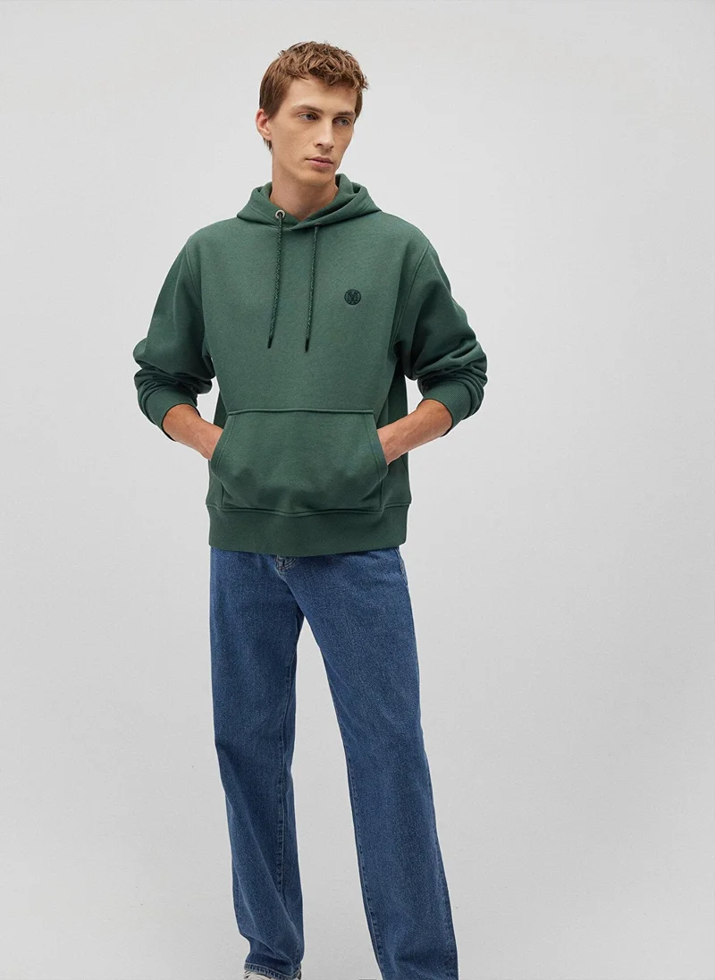 MAVI Hooded Green Basic Sweatshirt