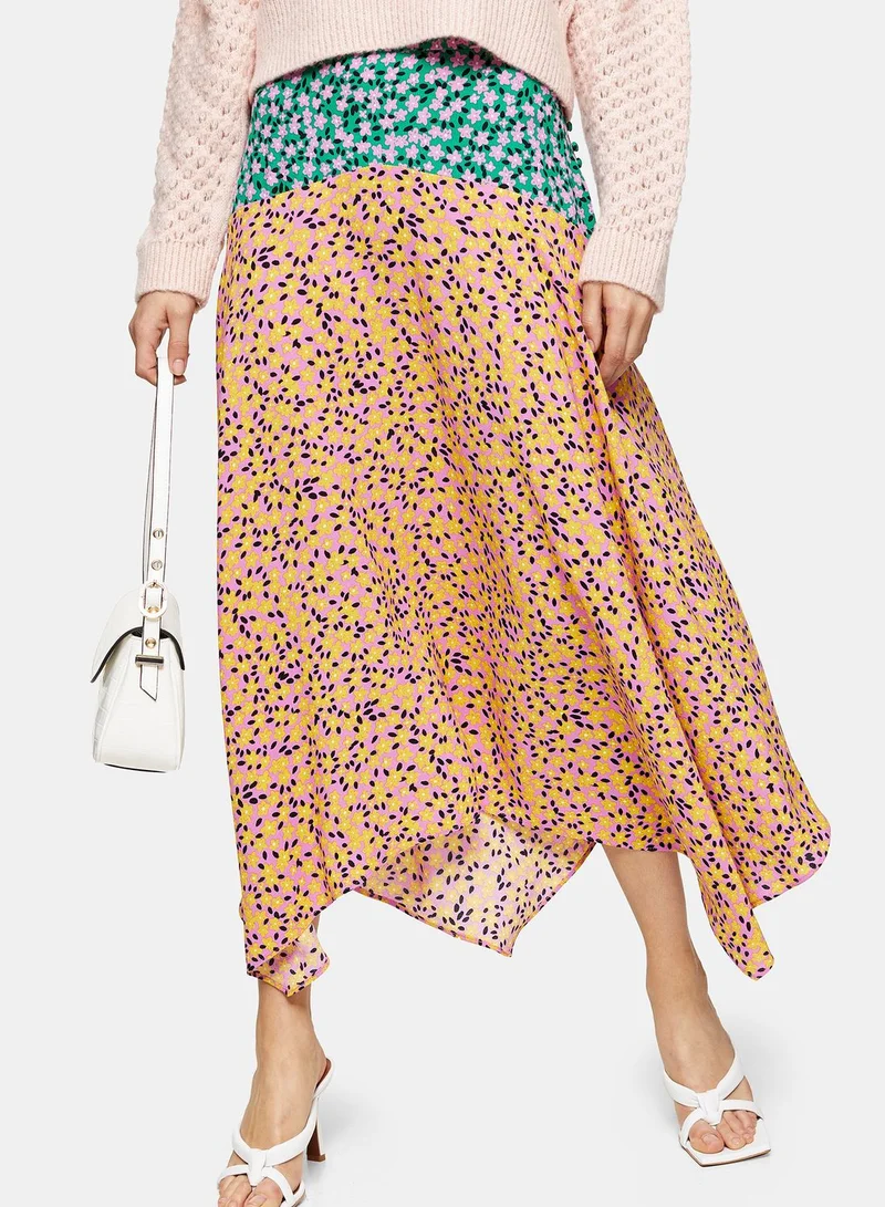 Topshop Tall Floral Print Skirt