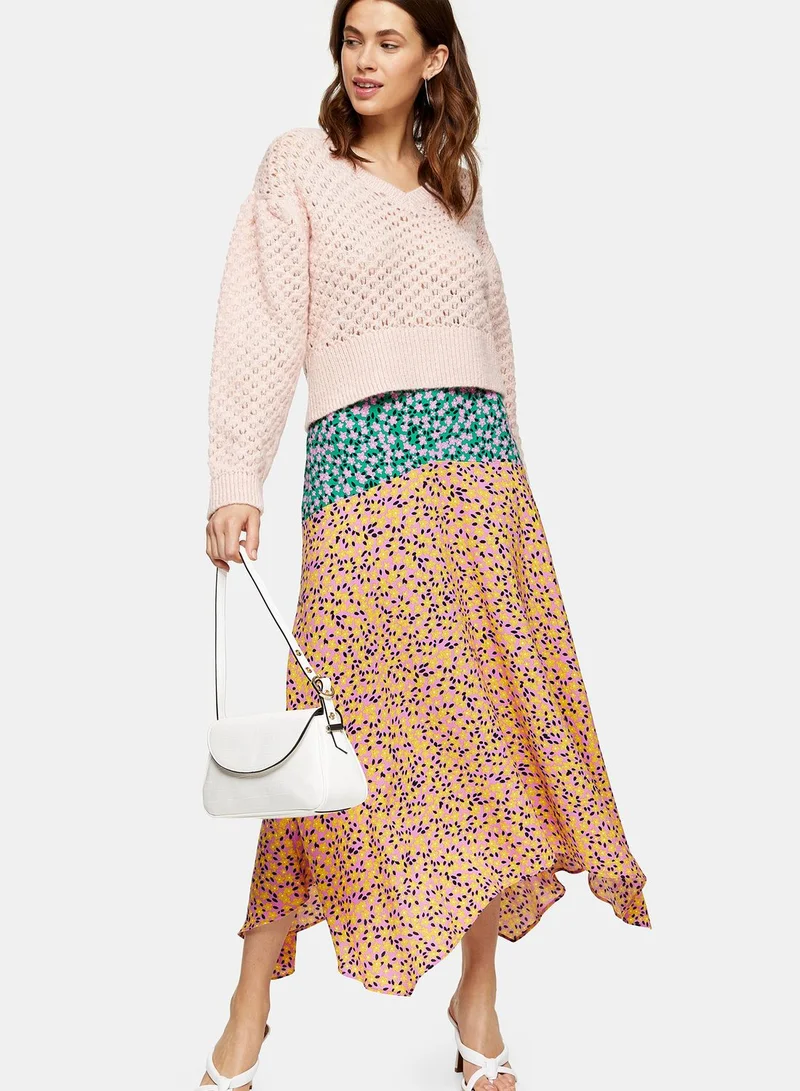 Topshop Tall Floral Print Skirt
