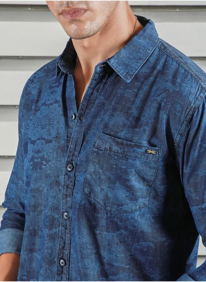 HIGH STAR Men Blue Shirt