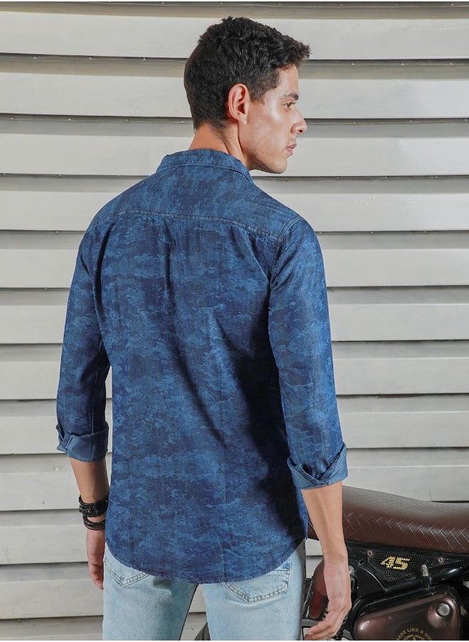 HIGH STAR Men Blue Shirt  - Image 5