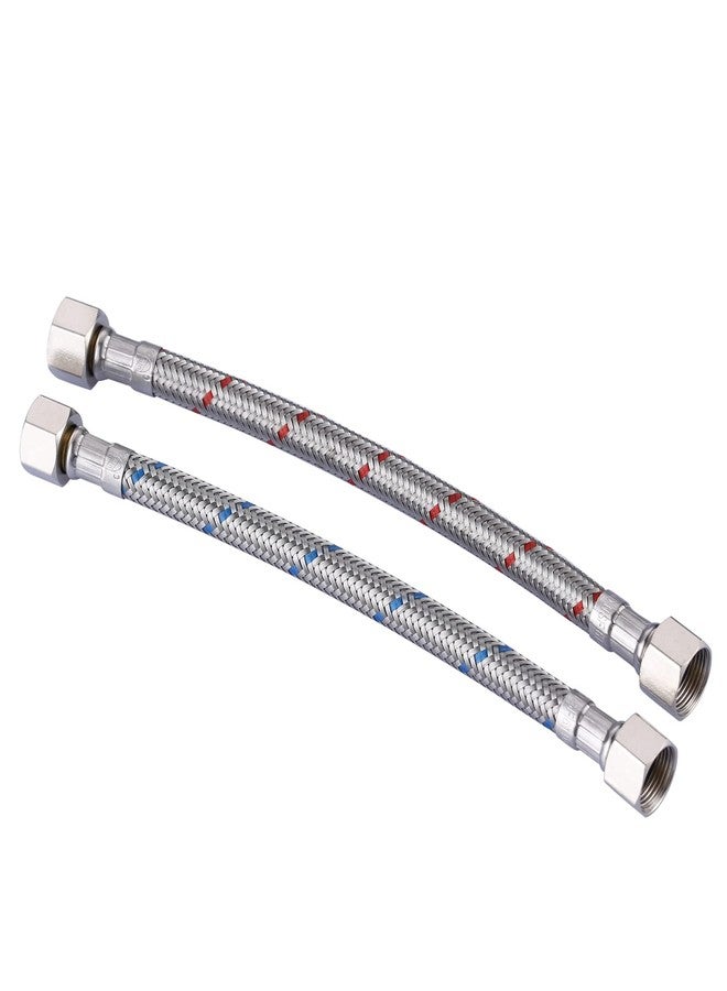 Arcora Faucet Supply Lines 3/8" to 3/8" Female Compression Thread 1 Pair, ARCORA 9“ Faucet Hose Connects Kitchen Bathroom Sink to Water Supply - Image 1