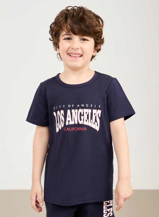 Styli Oversize Los Angeles Printed T-shirt and Short Set  - Image 2
