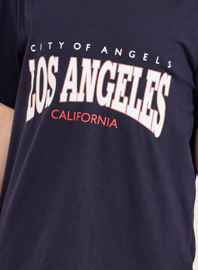 Styli Oversize Los Angeles Printed T-shirt and Short Set  - Image 3