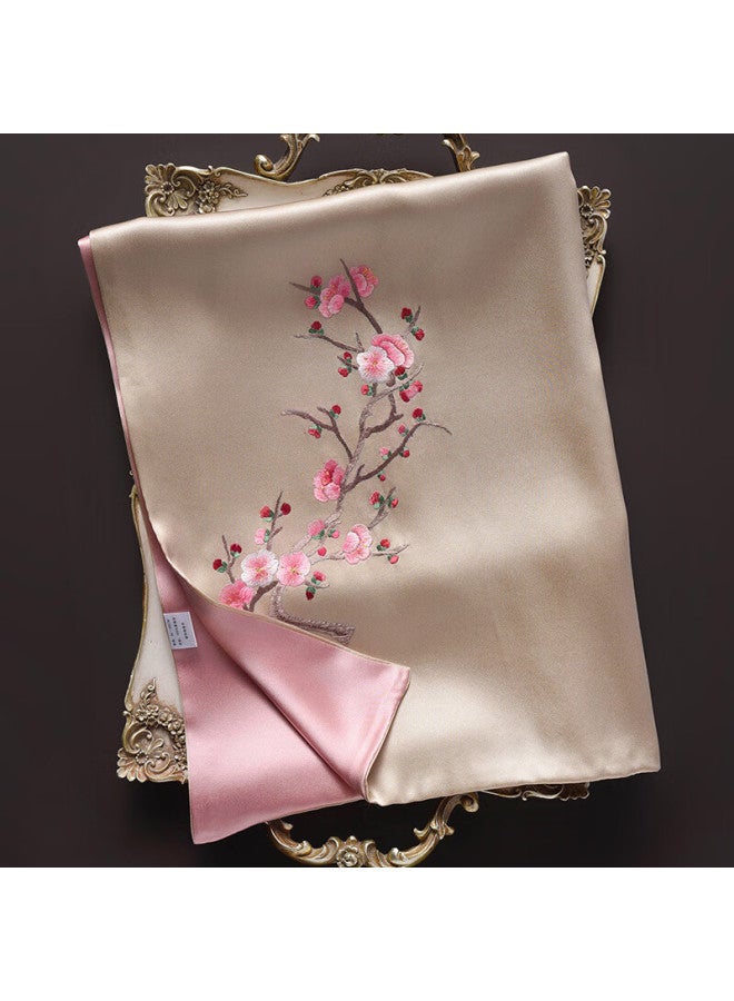 Hang Silk House وشاح حرير تطريز سوزهو من هانغسيفو، شال، لف، هدية للنساء، هدية عيد ميلاد للأم، هدية لكبار السن، بنفسجي داكن وردي - Image 2