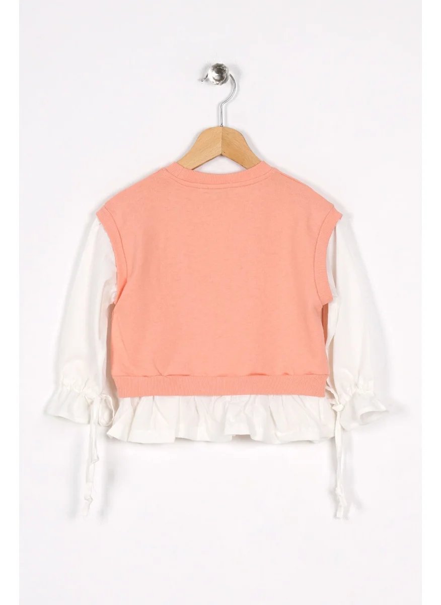 Zepkids Girl's Salmon Color Tassel Sweatshrit