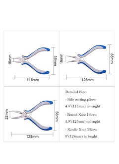 Y&D Jewellery Pliers Set Long Needle Nose End Cutting Pliers, Combination Carbon Steel Mini Precision for Making DIY  - Image 4