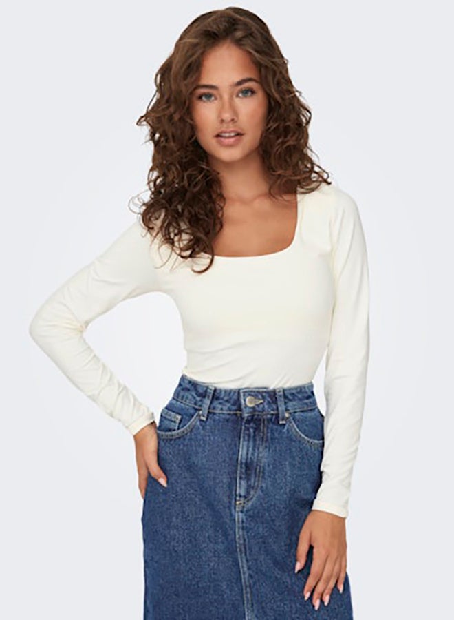 ONLY Womens Ea Longsleeve 2-Way Deep Neck Top Juniors - Image 3