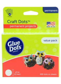 Glue Dots , Craft Dots Value Pack, Double-Sided, 1/2", .5 Inch, 600 Dots, Diy Craft Glue Tape, Sticky Adhesive Glue Points, Liquid Hot Glue Alternative, Clear  - Image 1